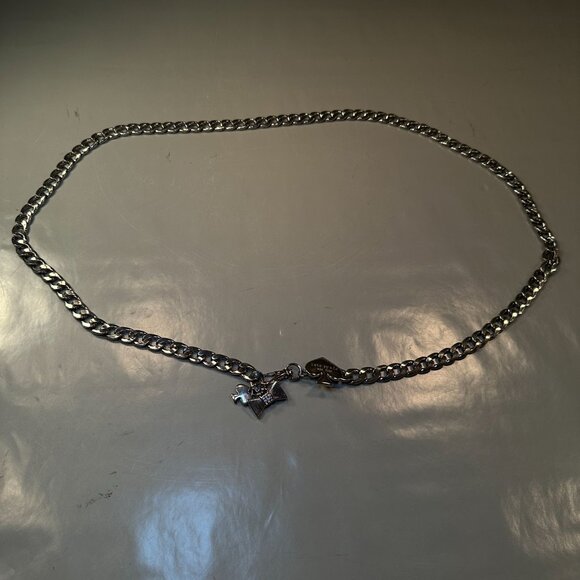 Kate Spade Belt Women New York Silver Tone Chain Statement Spade Bow Charms - Picture 2 of 16